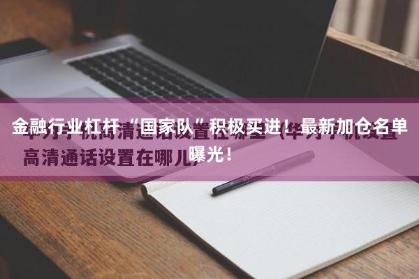 金融行业杠杆 “国家队”积极买进！最新加仓名单曝光！