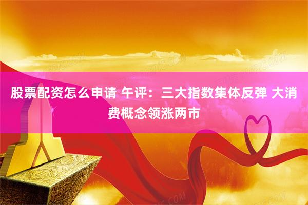 股票配资怎么申请 午评：三大指数集体反弹 大消费概念领涨两市