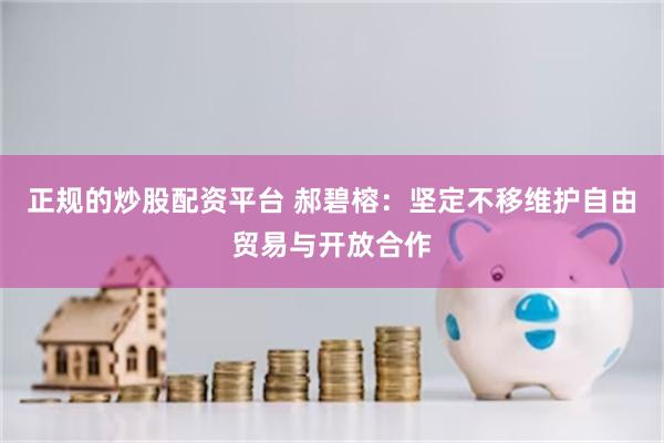 正规的炒股配资平台 郝碧榕：坚定不移维护自由贸易与开放合作