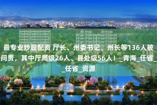 最专业炒股配资 厅长、州委书记、州长等136人被追责问责，其中厅局级26人、县处级56人！_青海_任省_资源