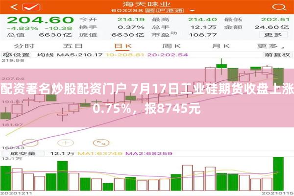 配资著名炒股配资门户 7月17日工业硅期货收盘上涨0.75%，报8745元