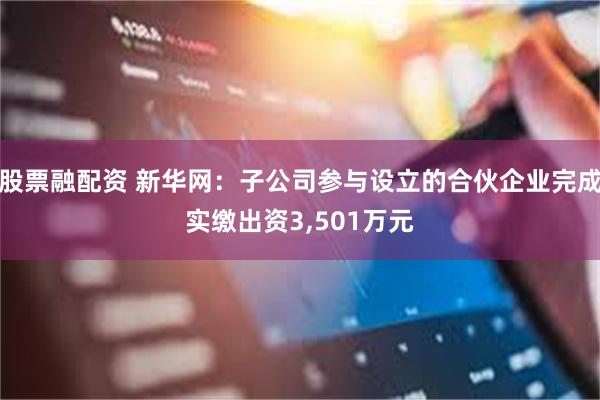 股票融配资 新华网：子公司参与设立的合伙企业完成实缴出资3,501万元